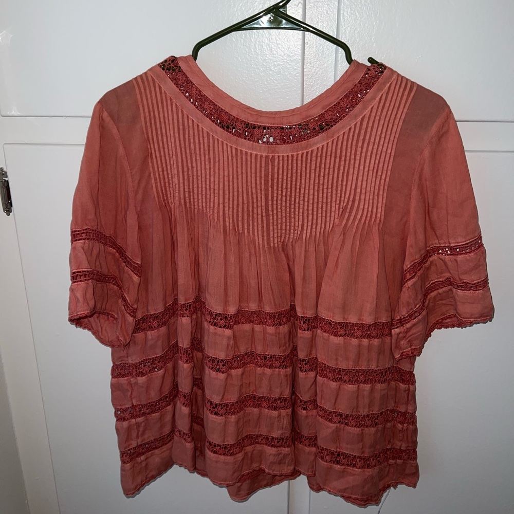 Aritzia Wilfred Coral Short Sleeve Blouse - Size L